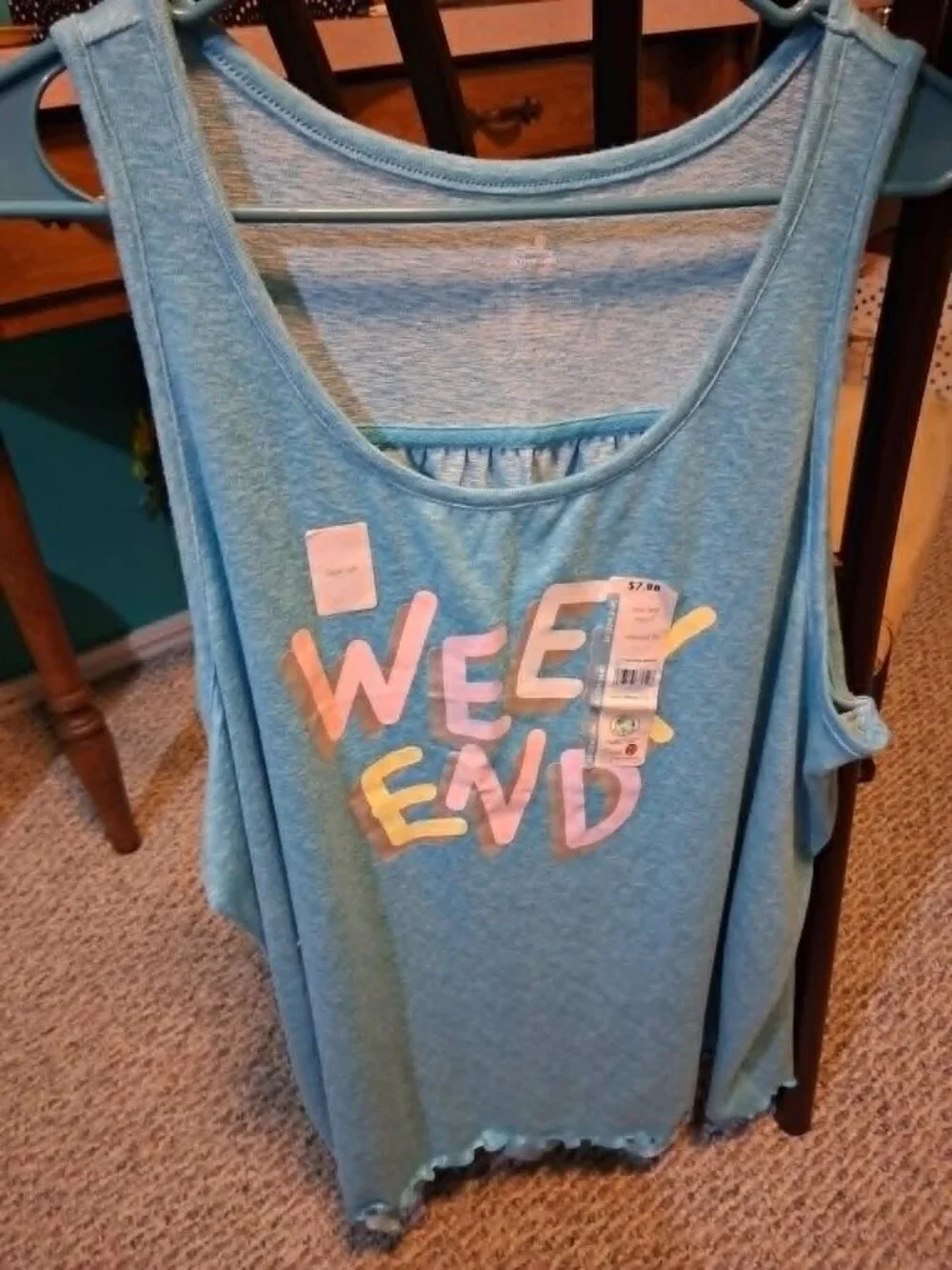 Woman's set of 3 tank tops pink, turquoise and charcoal grey 3X